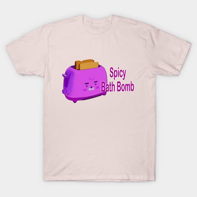 Retro inscription "Spicy bath bomb" T-Shirt by shikita_a